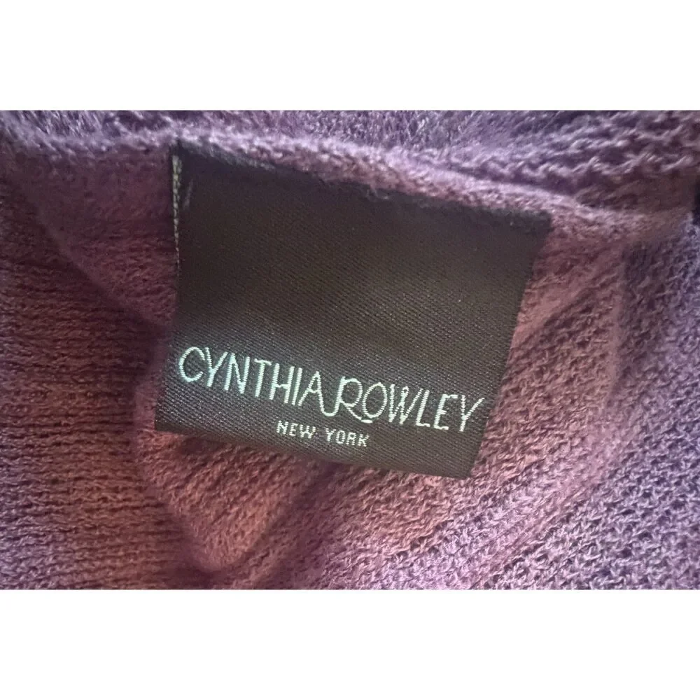 Cynthia Rowley purple knit fringe scarf